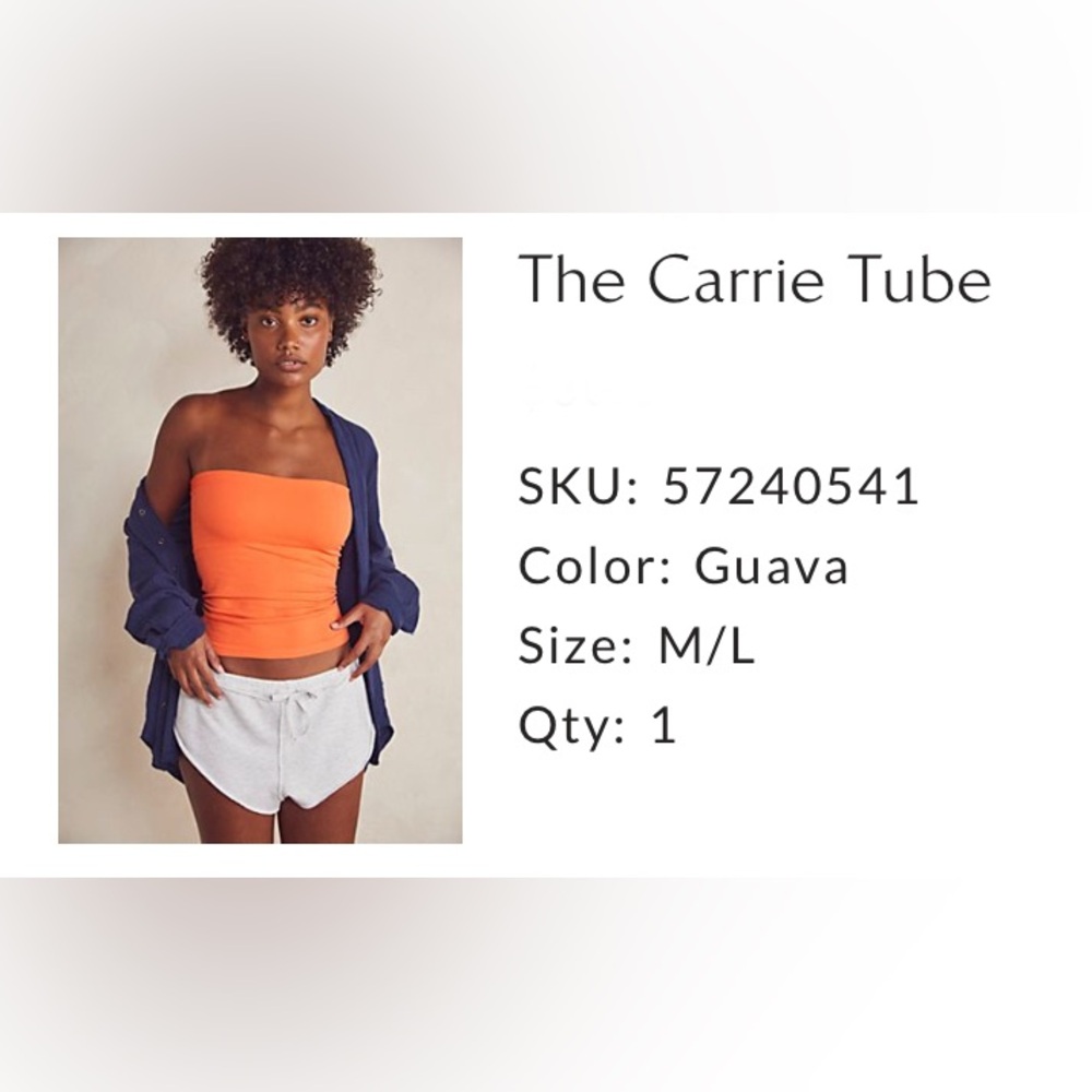 FREE PEOPLE Orange Tube Top